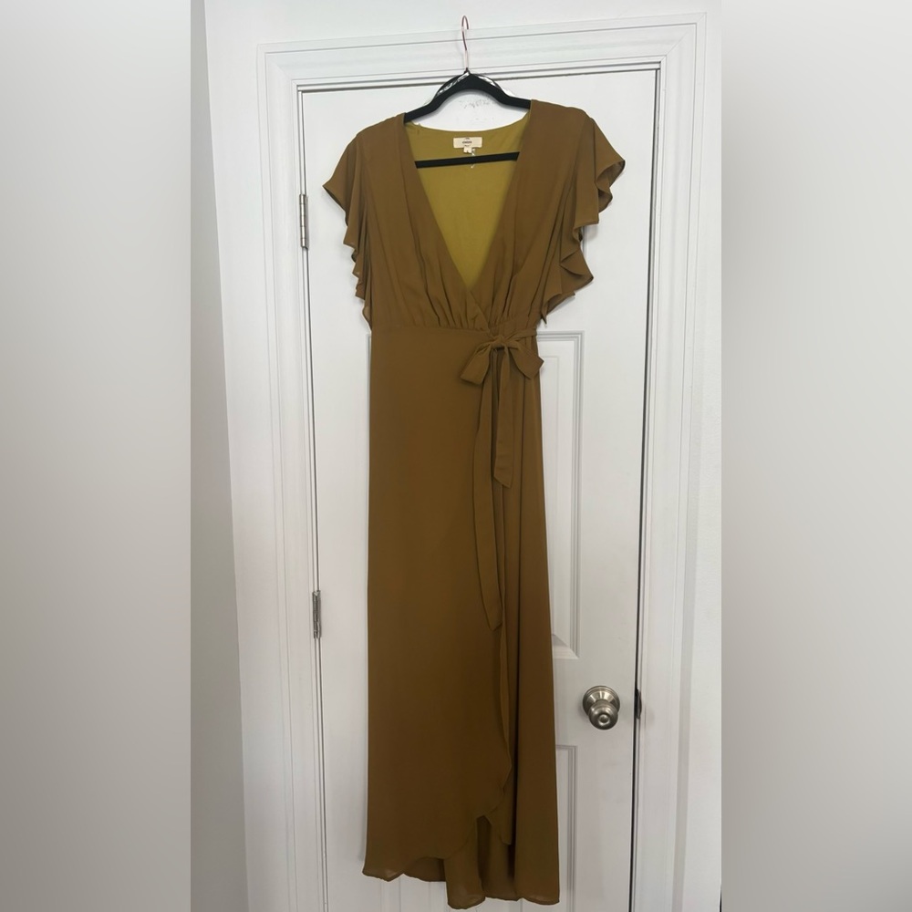 Entro Wrap Maxi Dress in‎ Mustard